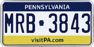 PA license plate MRB3843