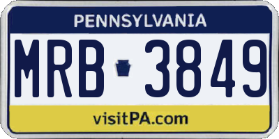 PA license plate MRB3849