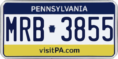PA license plate MRB3855