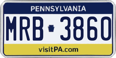 PA license plate MRB3860