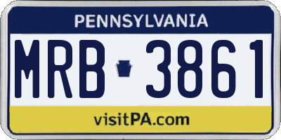 PA license plate MRB3861