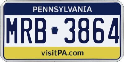 PA license plate MRB3864