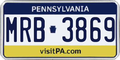 PA license plate MRB3869