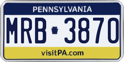 PA license plate MRB3870