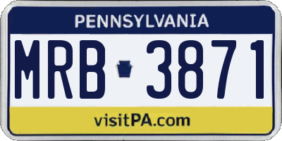PA license plate MRB3871