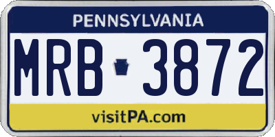 PA license plate MRB3872