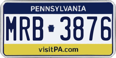 PA license plate MRB3876