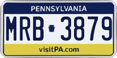 PA license plate MRB3879