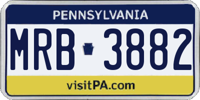 PA license plate MRB3882