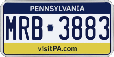 PA license plate MRB3883