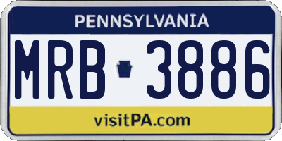 PA license plate MRB3886
