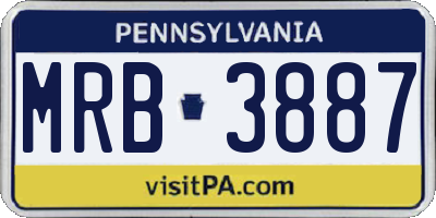 PA license plate MRB3887