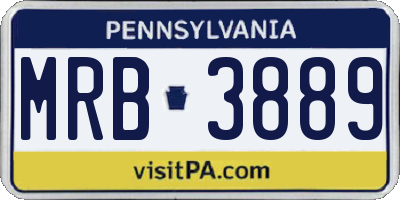 PA license plate MRB3889