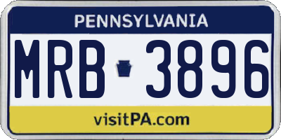 PA license plate MRB3896