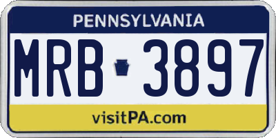 PA license plate MRB3897