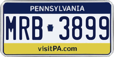 PA license plate MRB3899