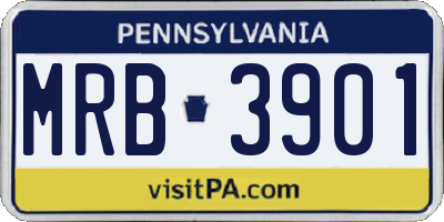PA license plate MRB3901