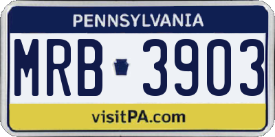PA license plate MRB3903