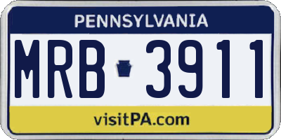 PA license plate MRB3911