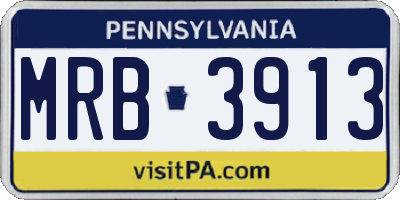PA license plate MRB3913