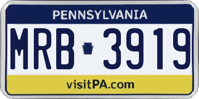 PA license plate MRB3919
