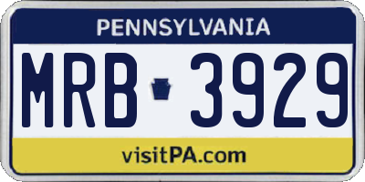 PA license plate MRB3929