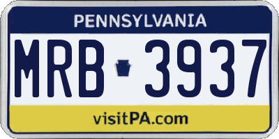 PA license plate MRB3937