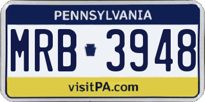 PA license plate MRB3948