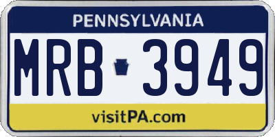 PA license plate MRB3949
