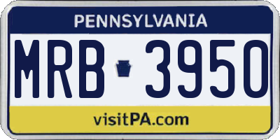 PA license plate MRB3950