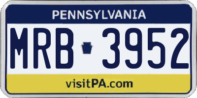 PA license plate MRB3952