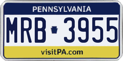PA license plate MRB3955