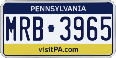 PA license plate MRB3965