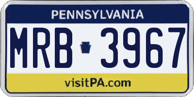 PA license plate MRB3967