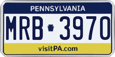 PA license plate MRB3970