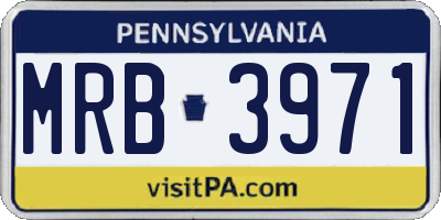 PA license plate MRB3971