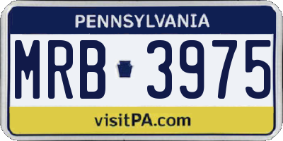 PA license plate MRB3975