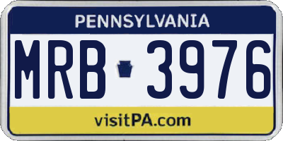 PA license plate MRB3976