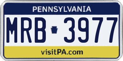 PA license plate MRB3977