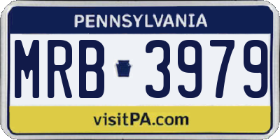 PA license plate MRB3979