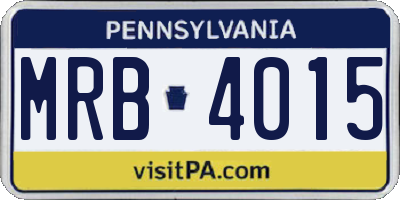 PA license plate MRB4015