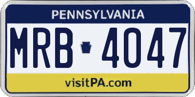 PA license plate MRB4047