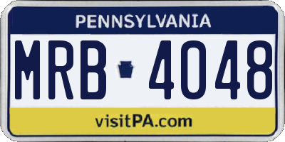 PA license plate MRB4048