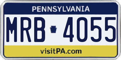PA license plate MRB4055
