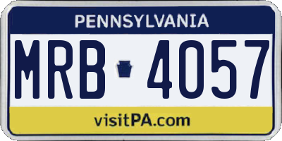 PA license plate MRB4057
