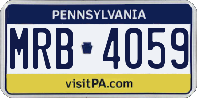 PA license plate MRB4059