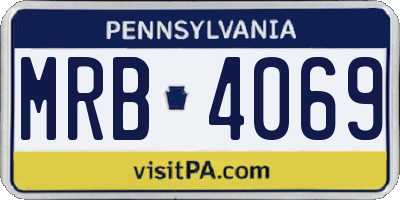 PA license plate MRB4069