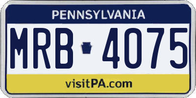 PA license plate MRB4075