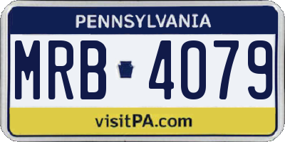 PA license plate MRB4079