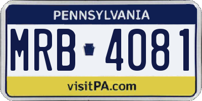 PA license plate MRB4081